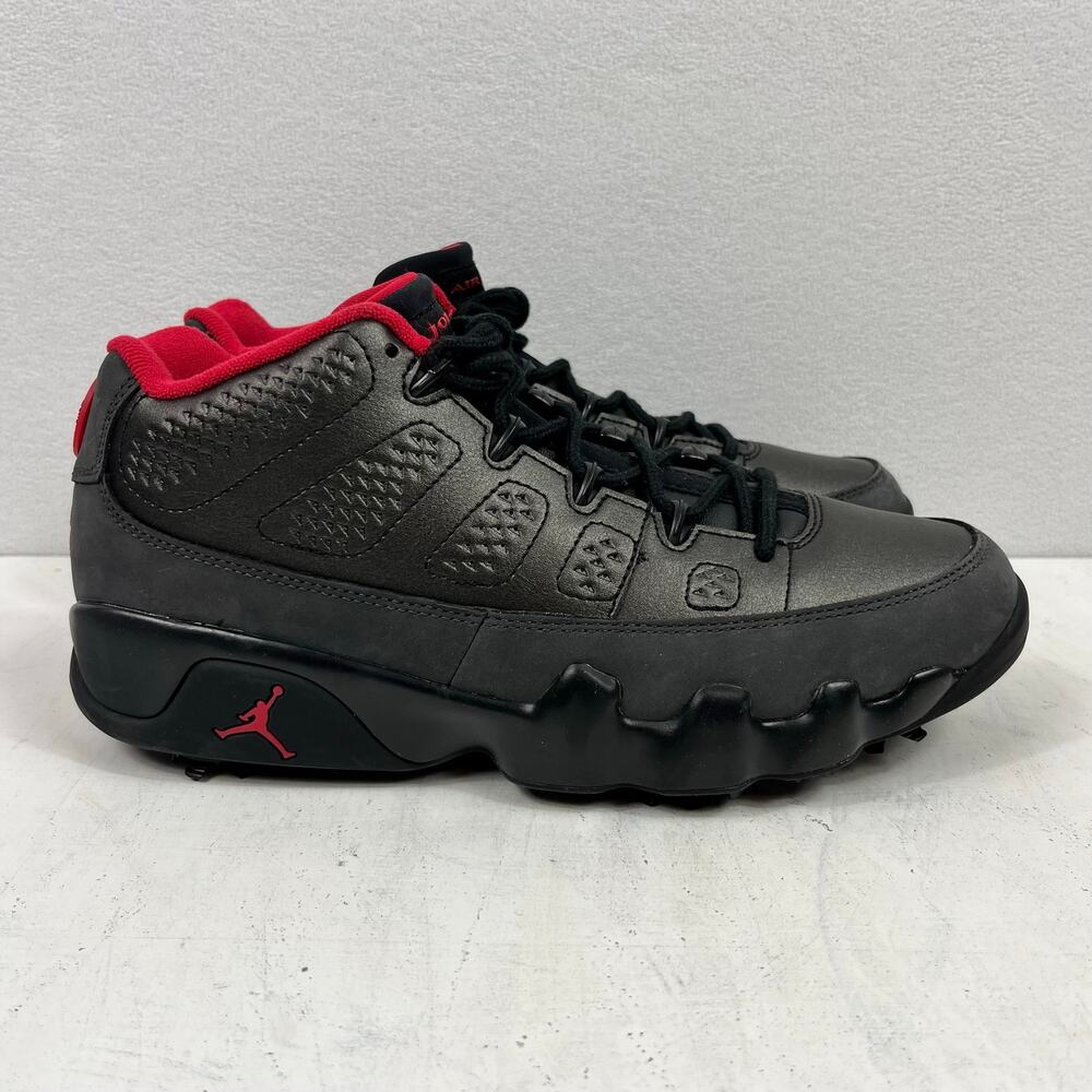 Nike Air Jordan 9 Sz 9.5 Low Retro Golf Black Dark Charcoal True Red FJ5934-002
